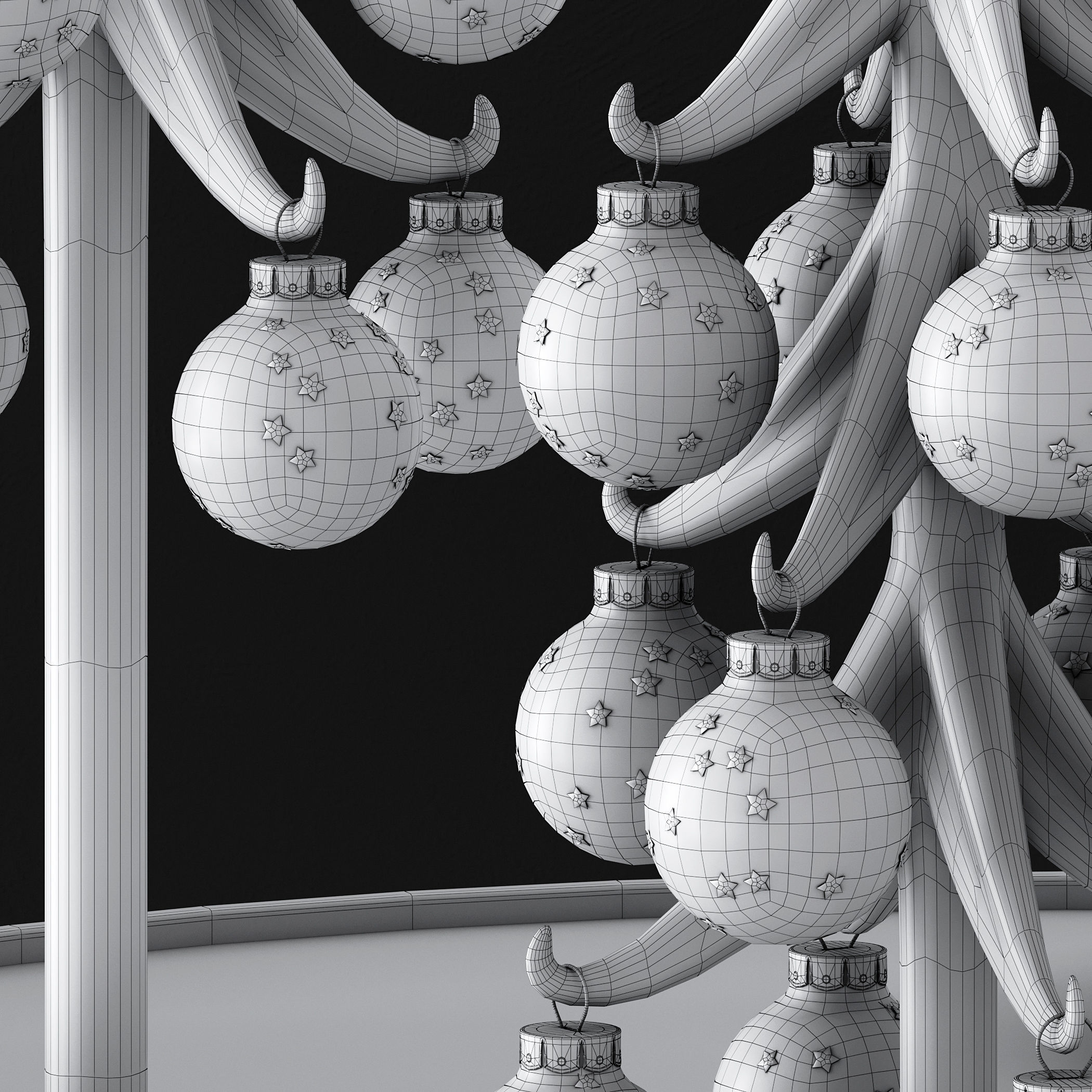Stylish christmas decor 3D model_5