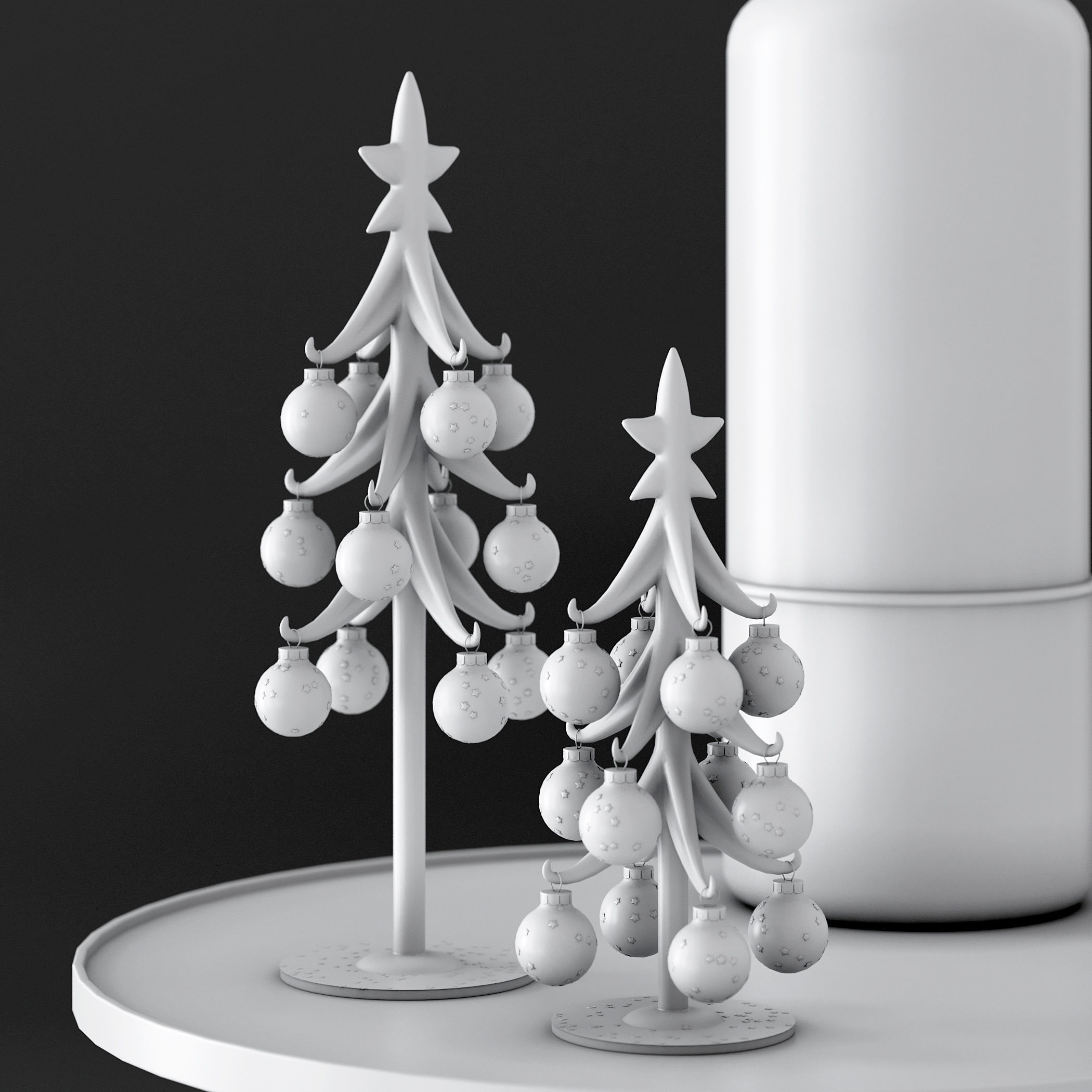 Stylish christmas decor 3D model_1