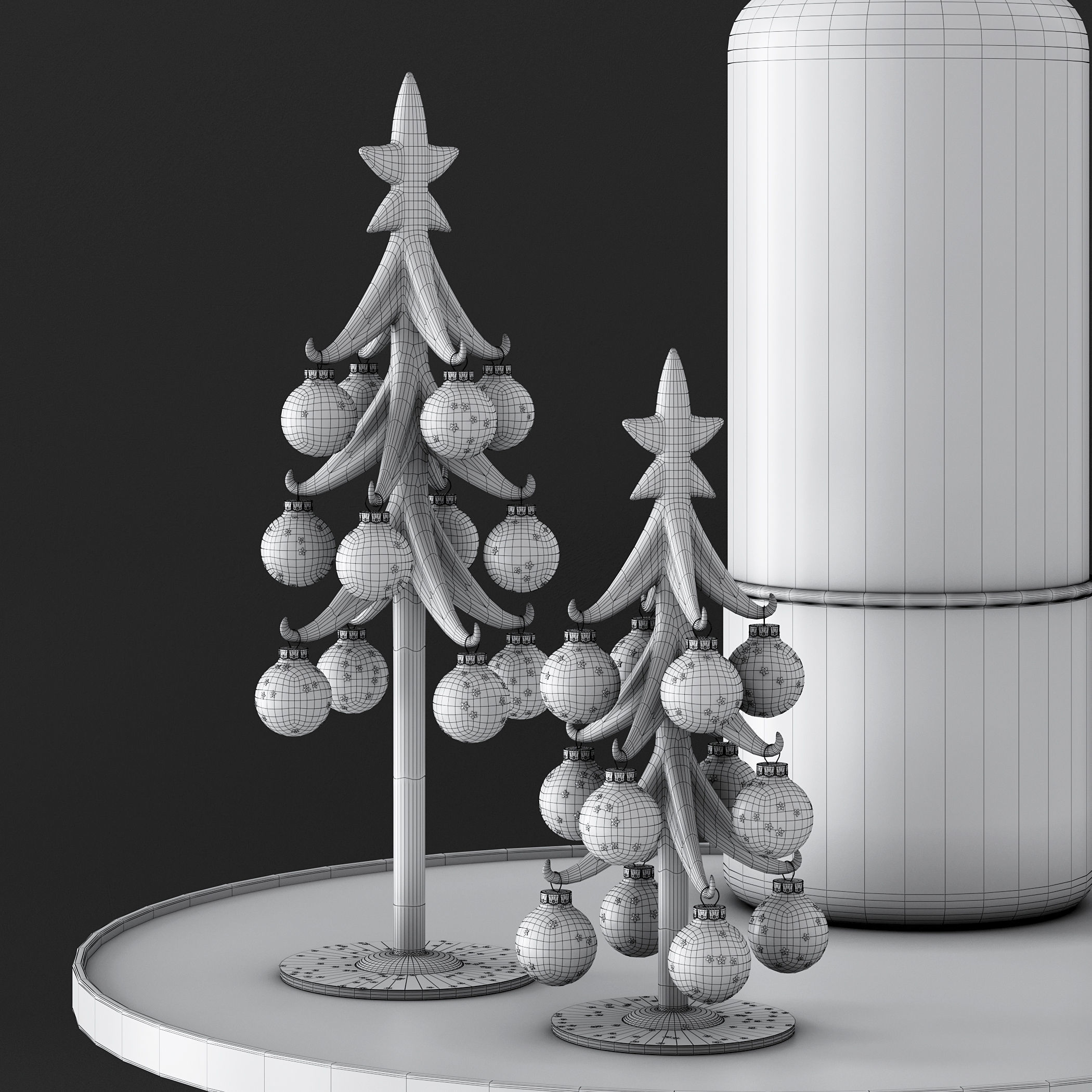 Stylish christmas decor 3D model_2