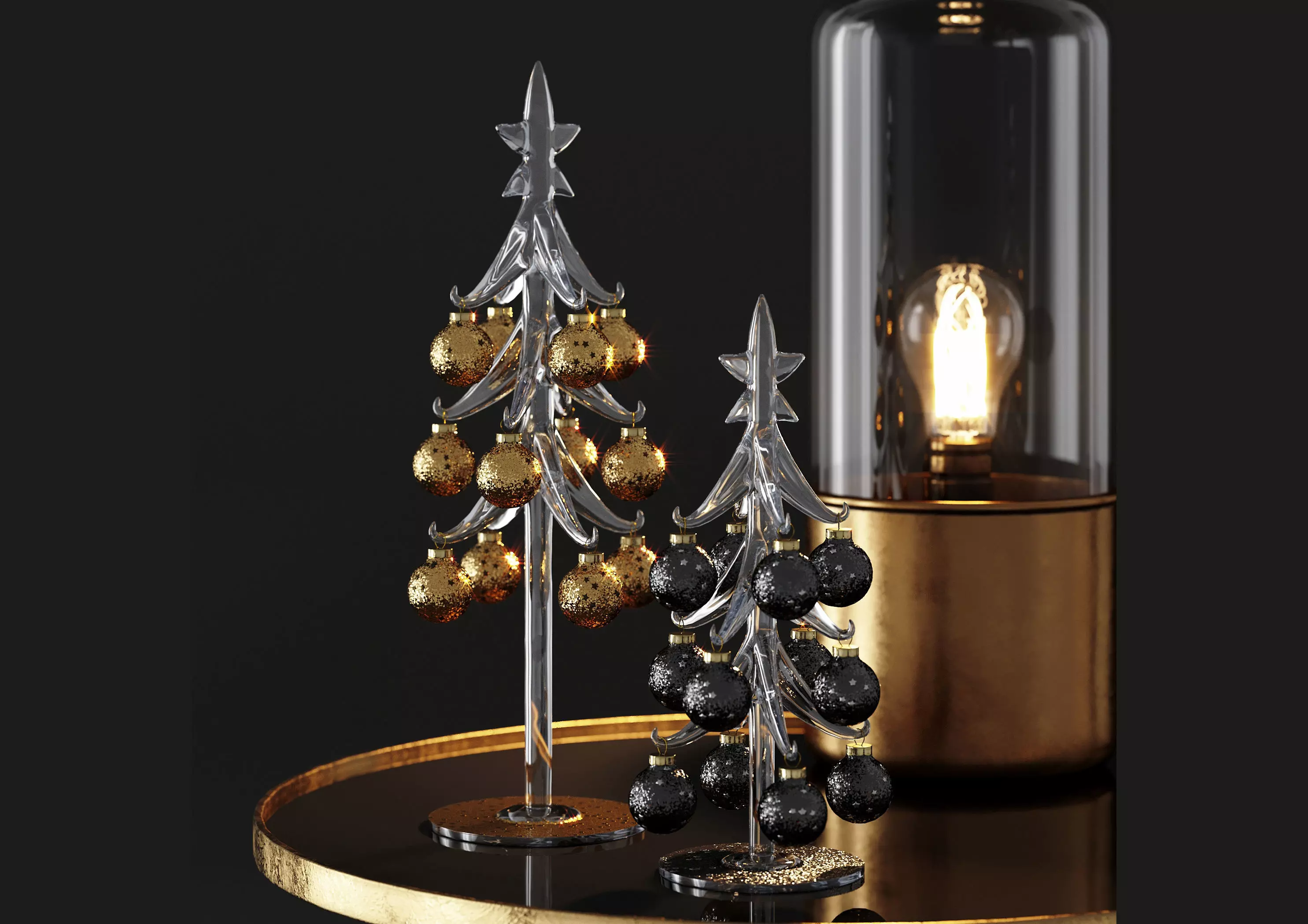 Stylish christmas decor 3D model_0