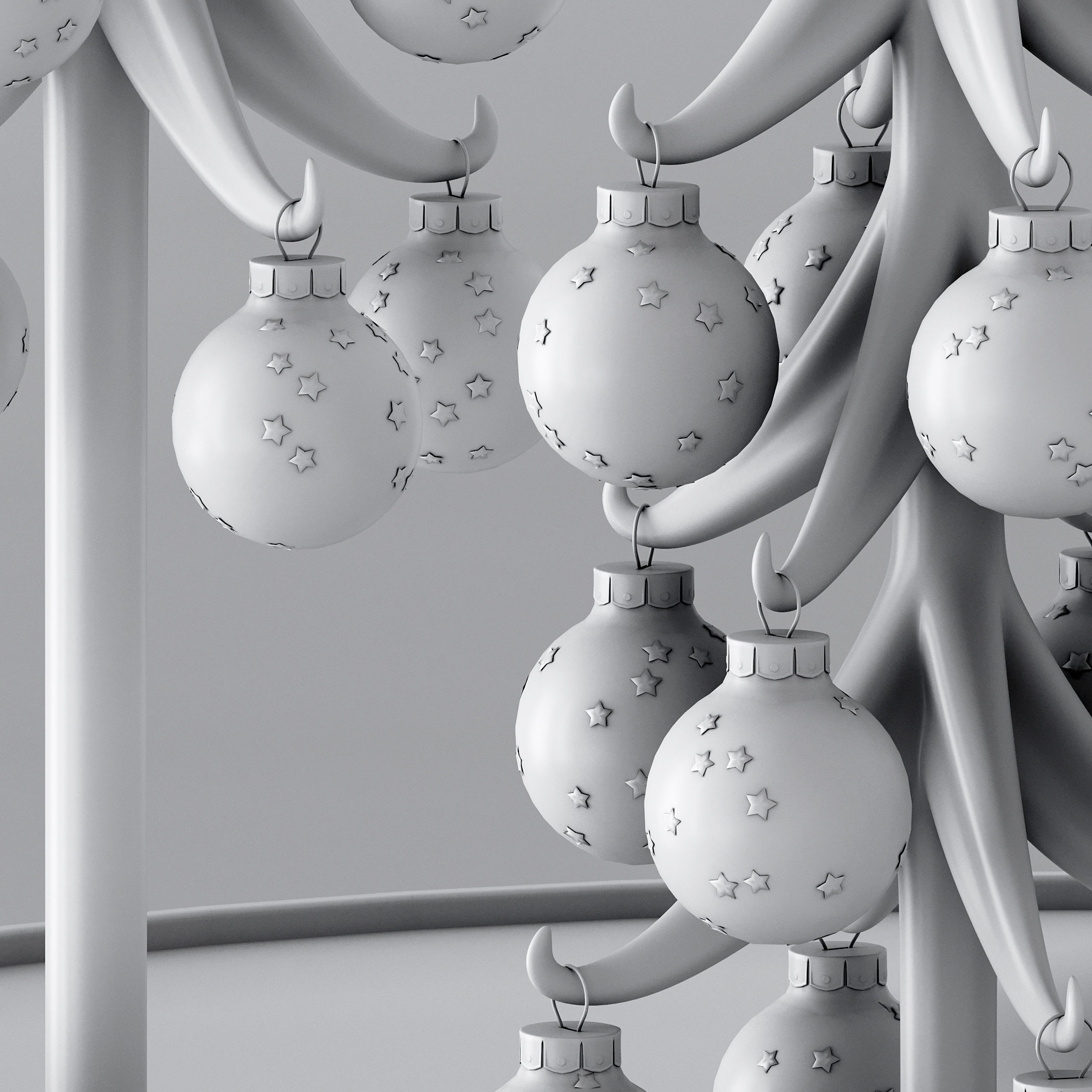 Stylish christmas decor 3D model_4