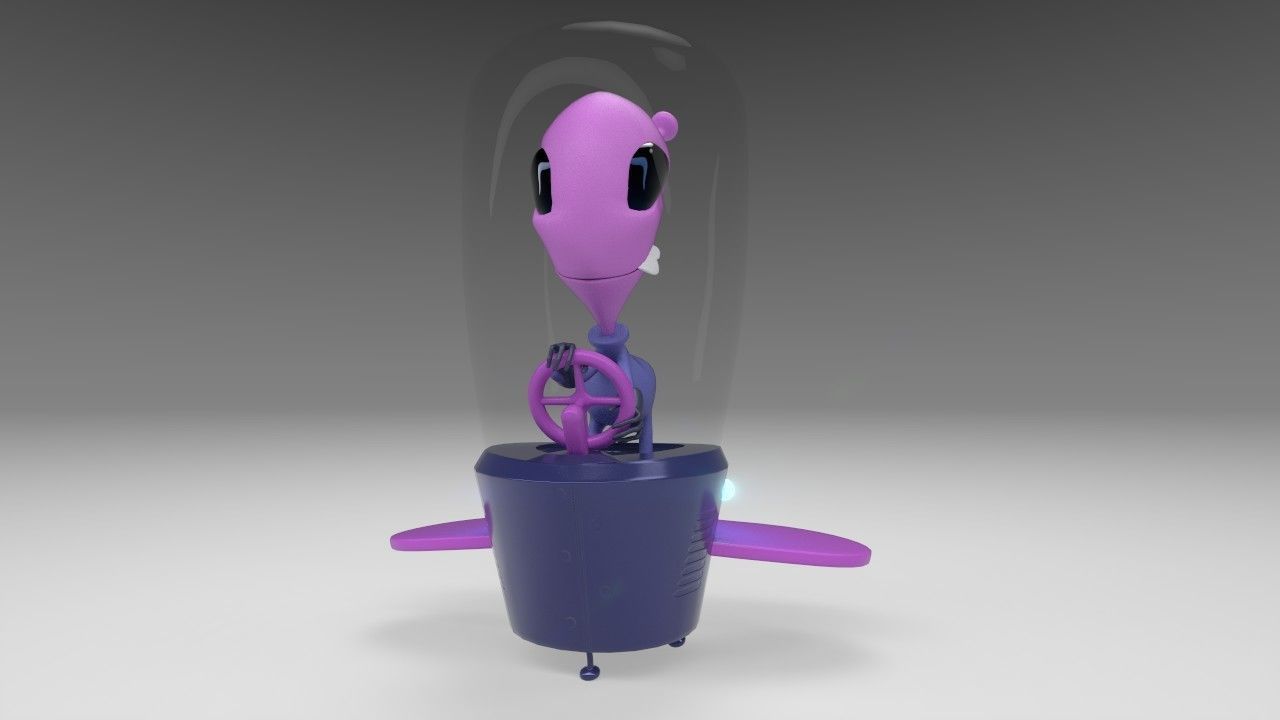 Space Ship Low-poly 3D model_2