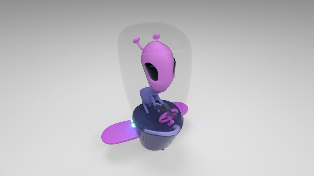 Space Ship Low-poly 3D model_3