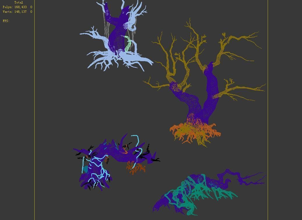 Dragon Fortress-Spider Forest Withered Tree 02 3D model_4