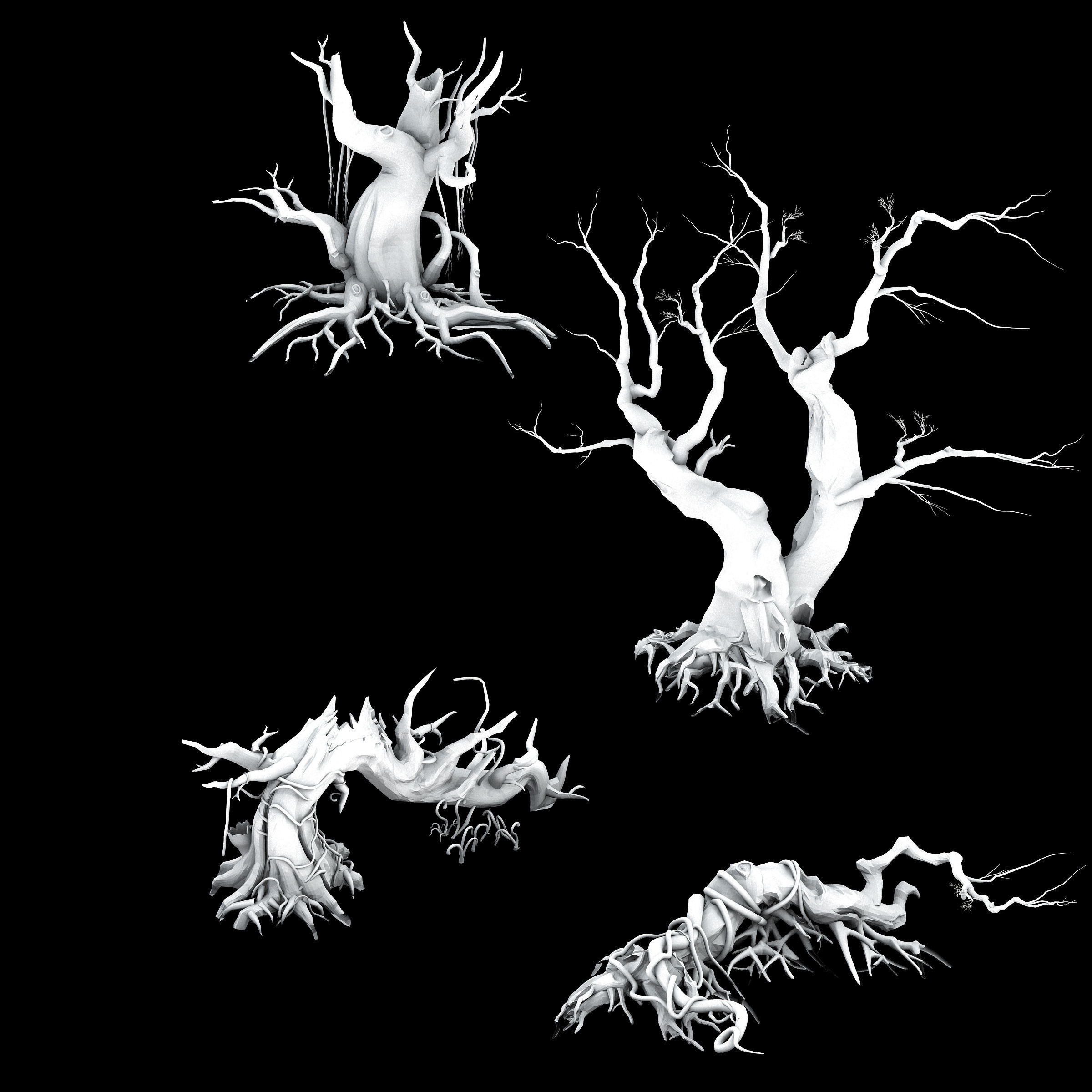 Dragon Fortress-Spider Forest Withered Tree 02 3D model_3