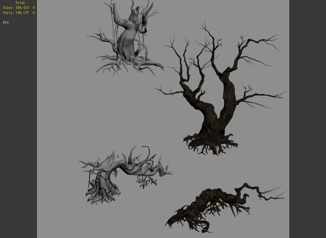 Dragon Fortress-Spider Forest Withered Tree 02 3D model_5