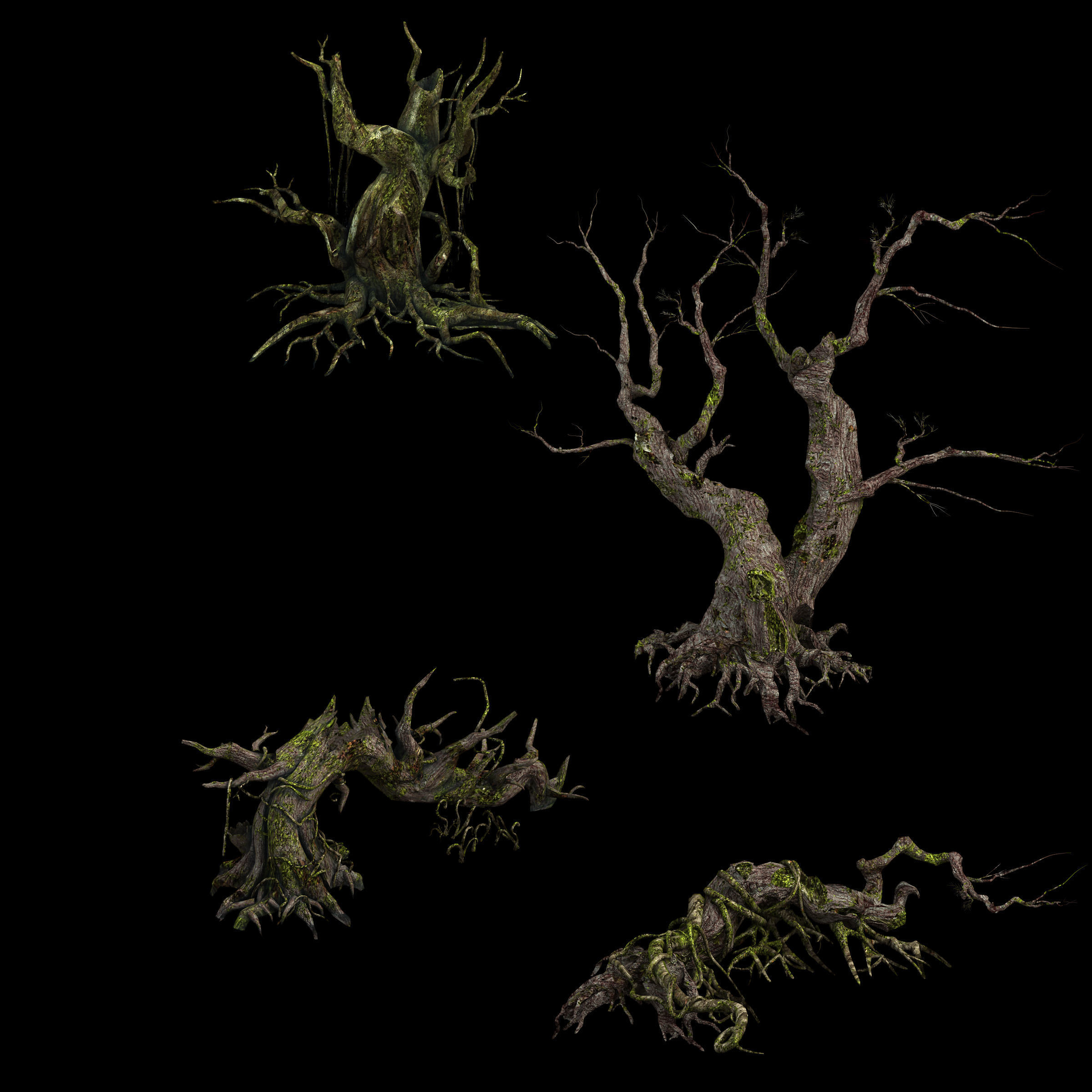 Dragon Fortress-Spider Forest Withered Tree 02 3D model_1