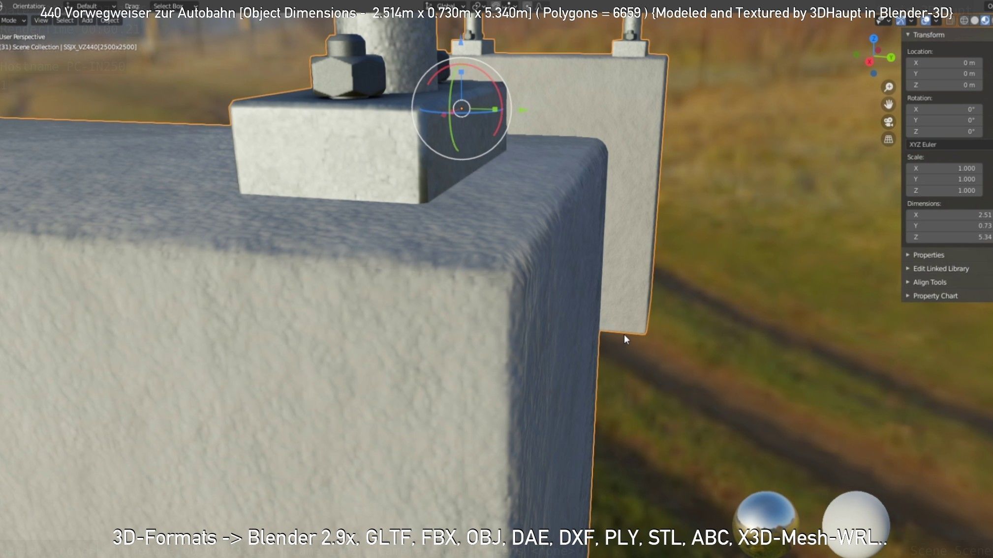 German Traffic Sign 440 Vorwegweiser zur Autobahn Low-poly 3D model_42