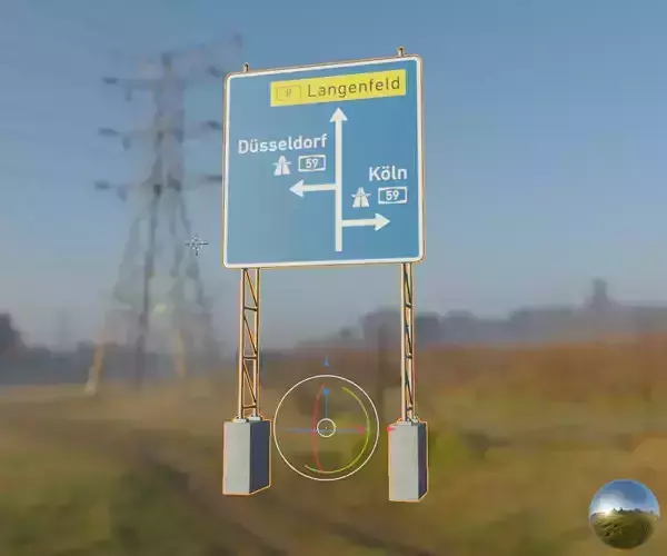 German Traffic Sign 440 Vorwegweiser zur Autobahn Low-poly 3D model