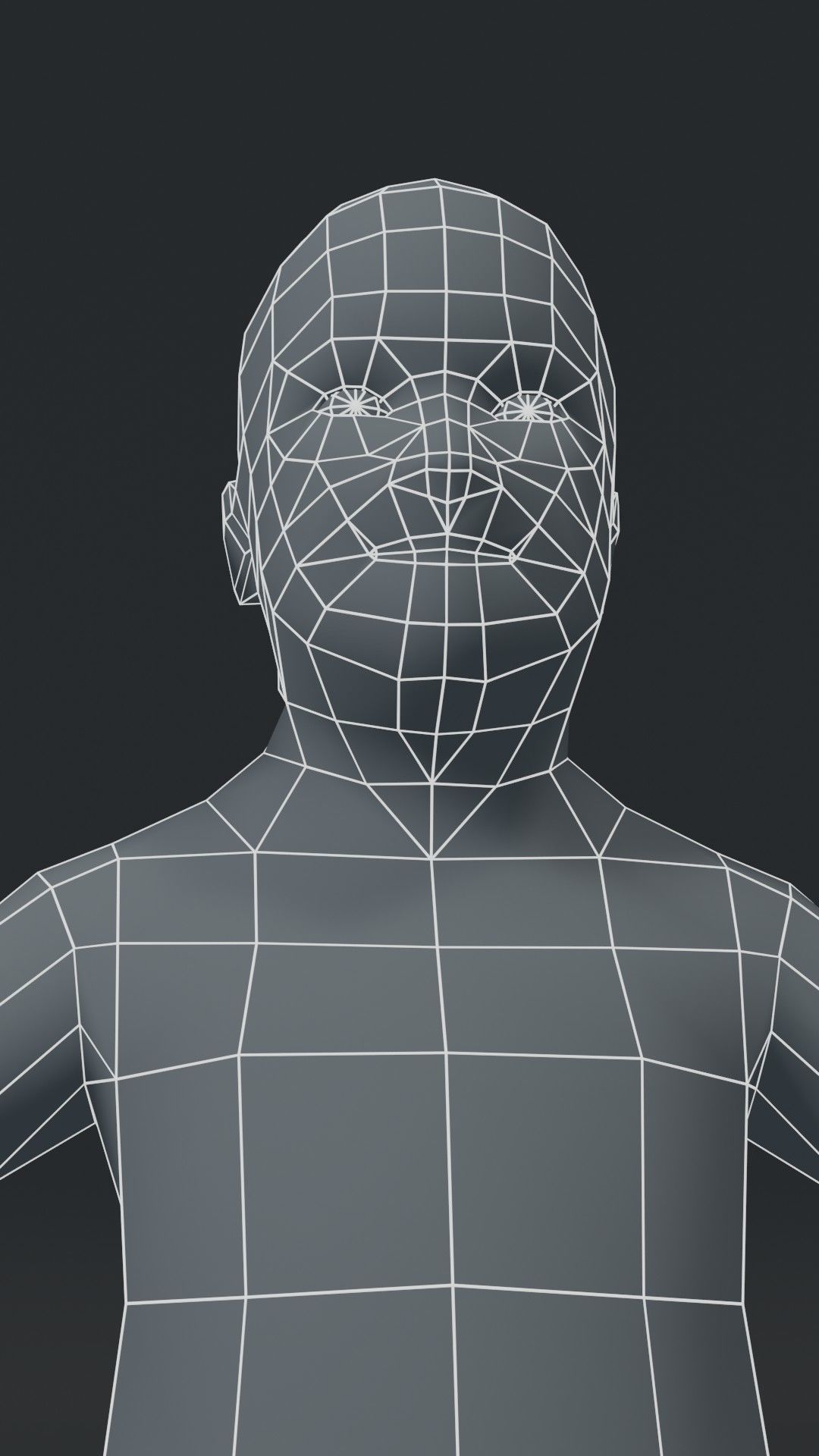 Fat Boy Kid Body Base Mesh  3D Model 1000 Polygons Low-poly 3D model_6