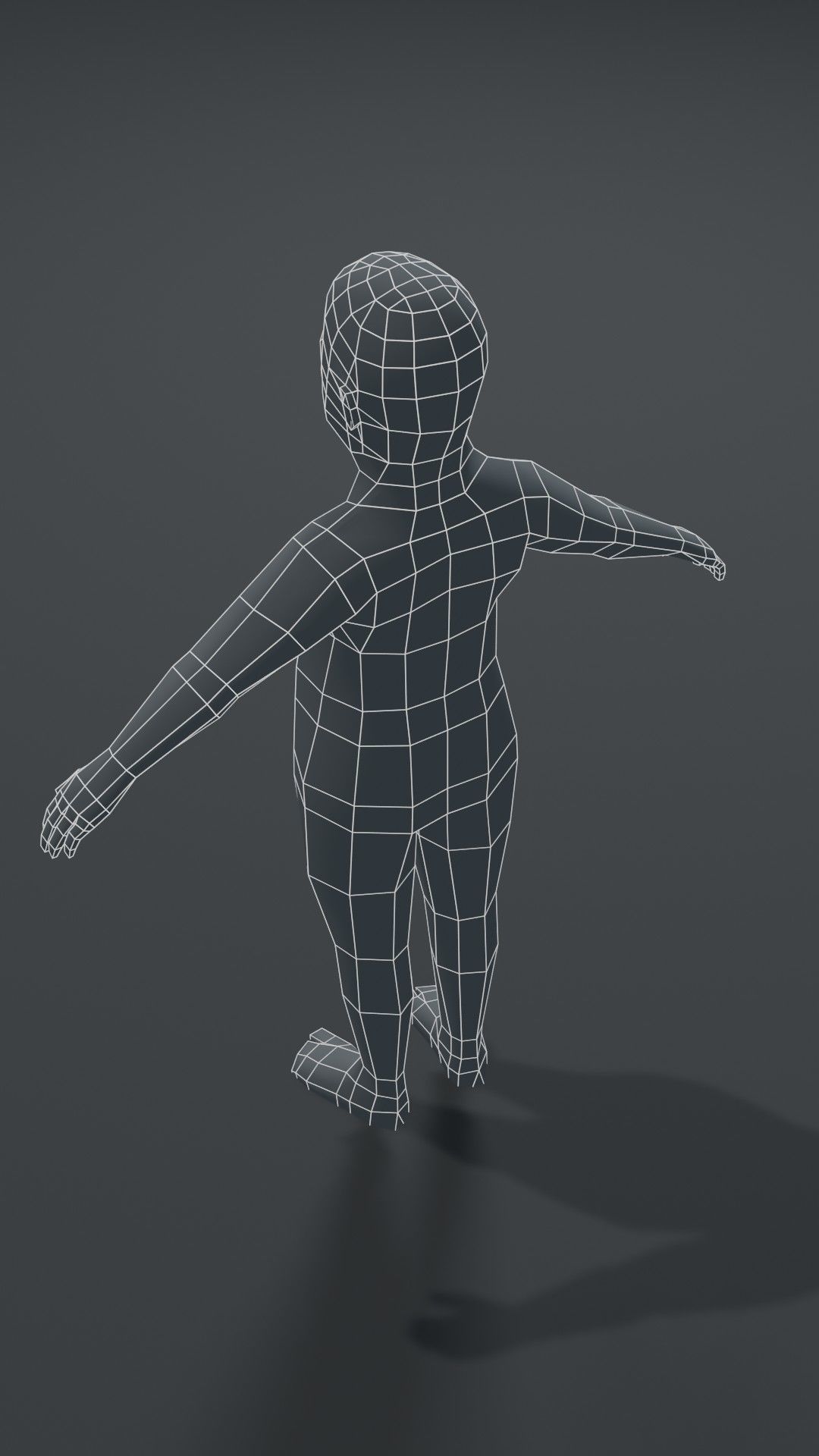 Fat Boy Kid Body Base Mesh  3D Model 1000 Polygons Low-poly 3D model_19