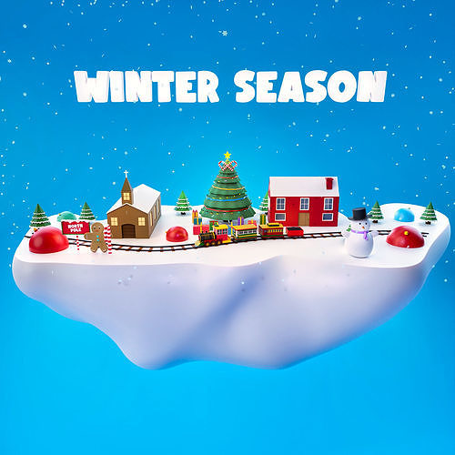 Winter Scene Low-poly 3D model