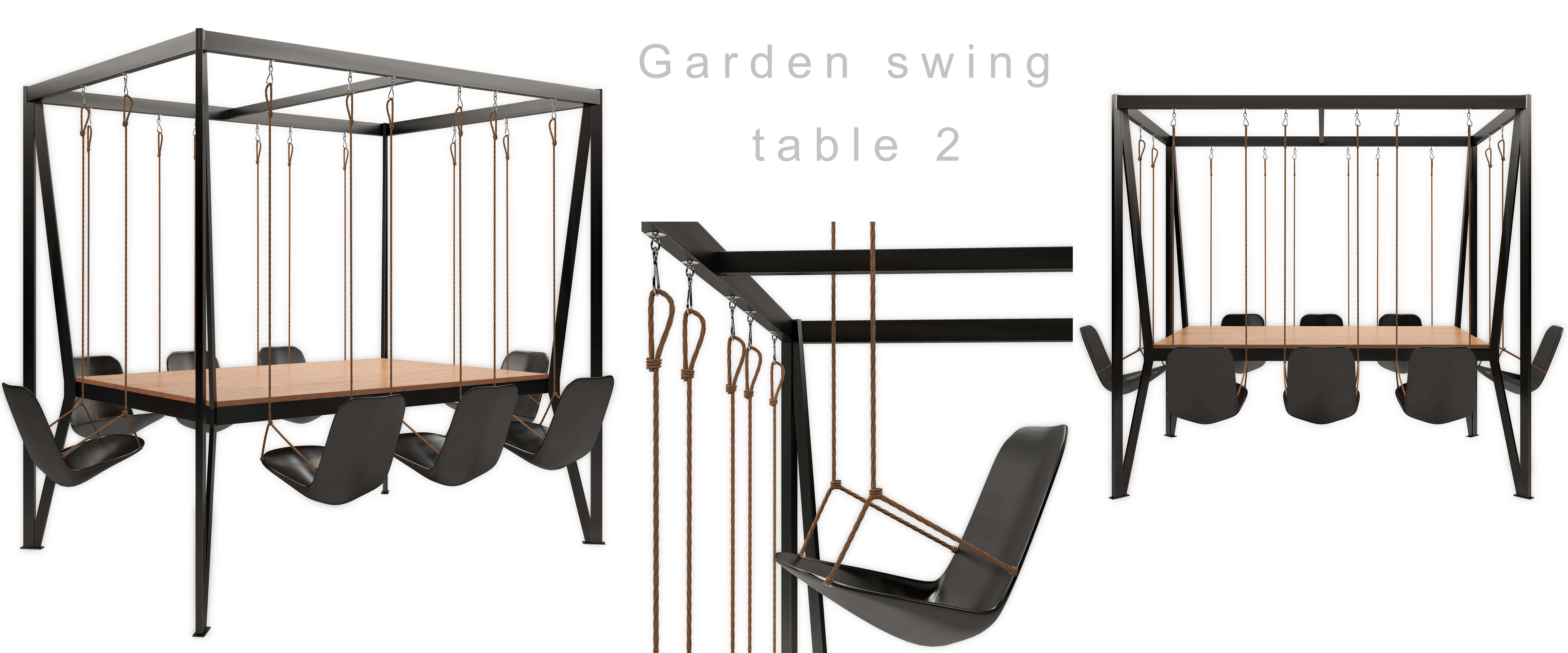 Garden swing table 2 3D model_1