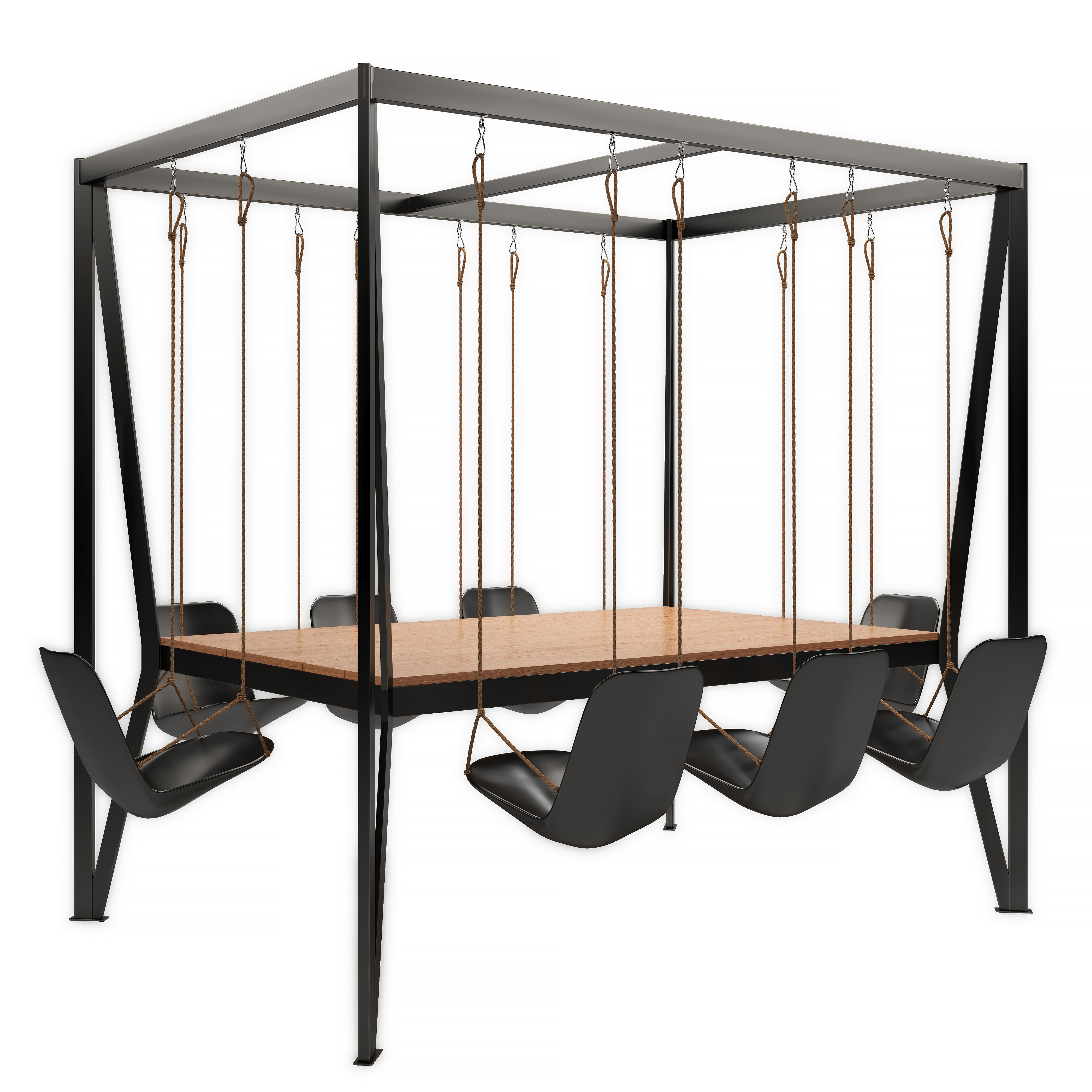 Garden swing table 2 3D model_2