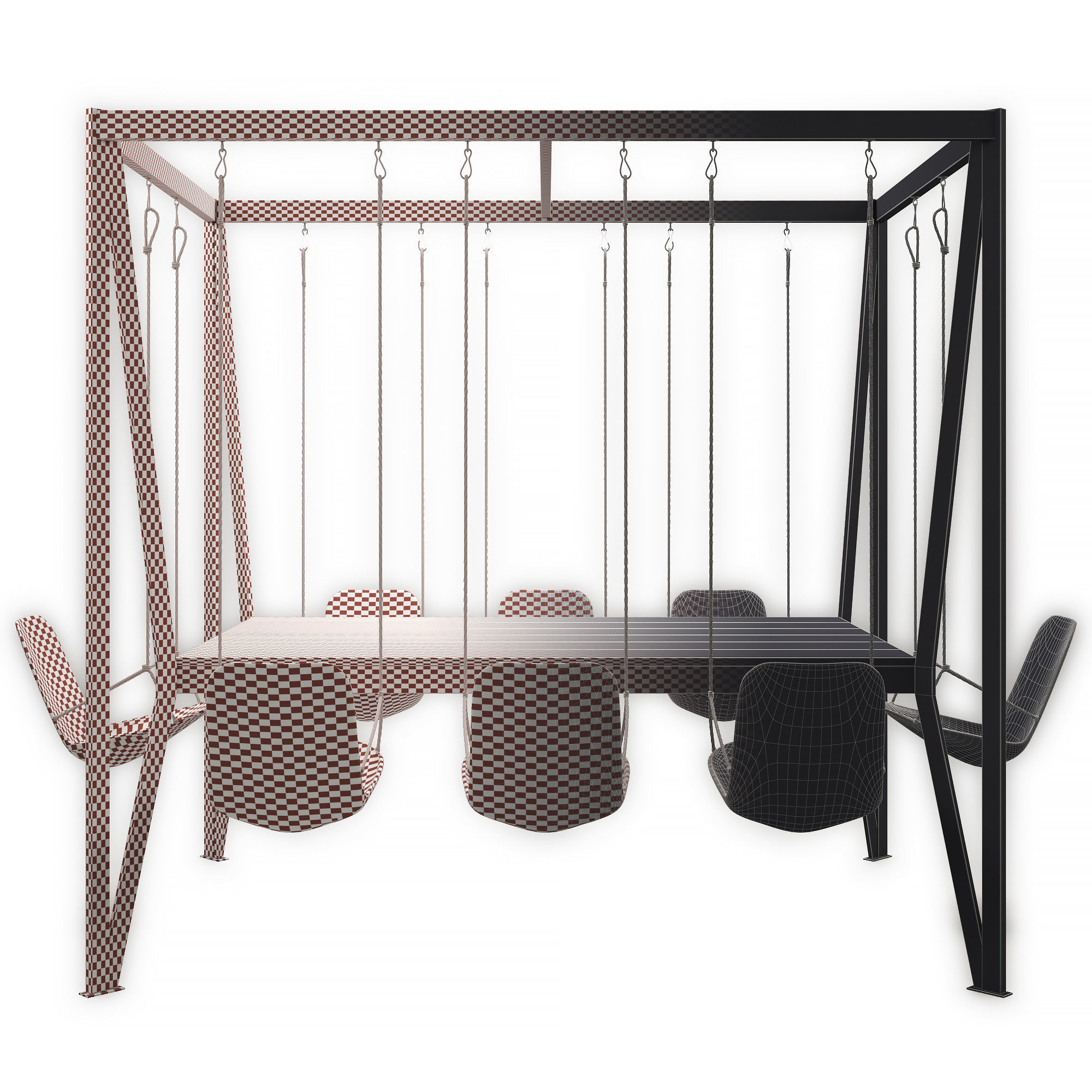 Garden swing table 2 3D model_5