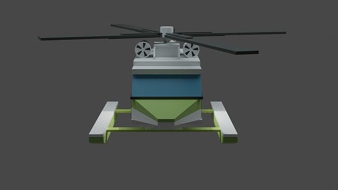 Helicopter Low-poly 3D model