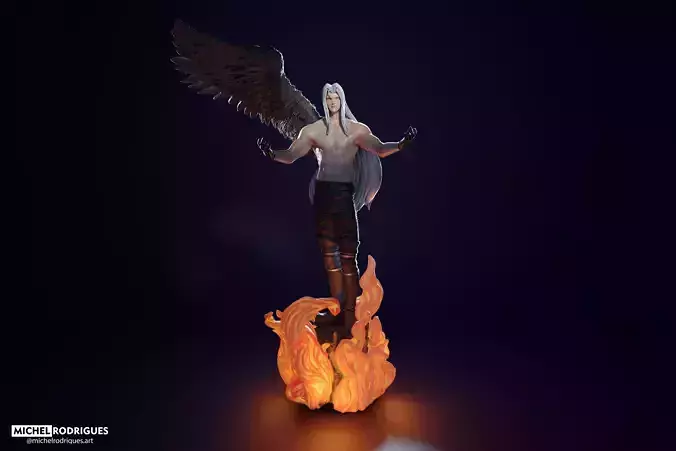 Sephiroth FF7 Remake Shirtless 3D print model