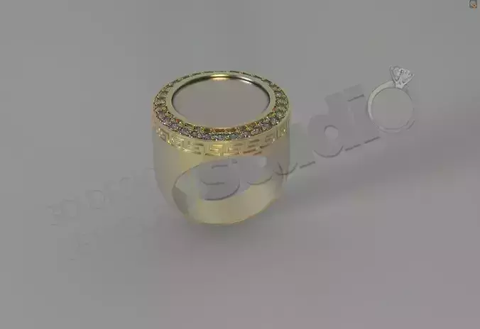 Luxury brilliant sevalie ring for coin case 3d model 3D print model