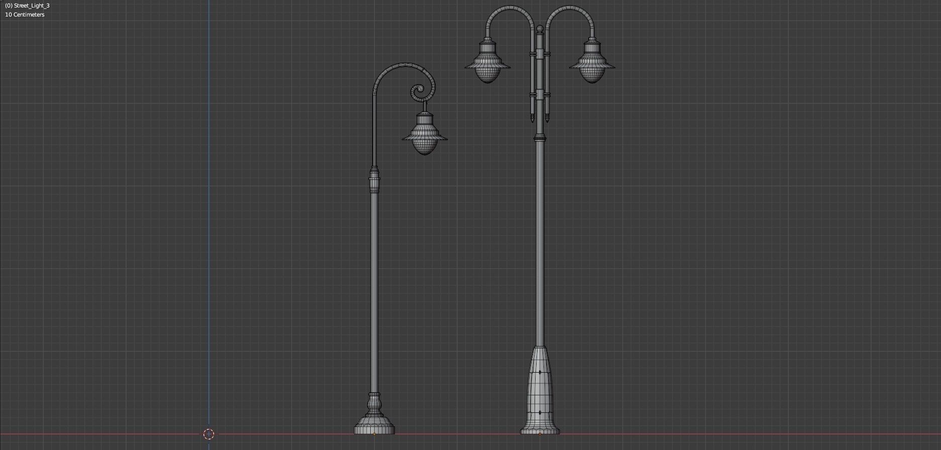 Street Lights - low poly Low-poly 3D model_11