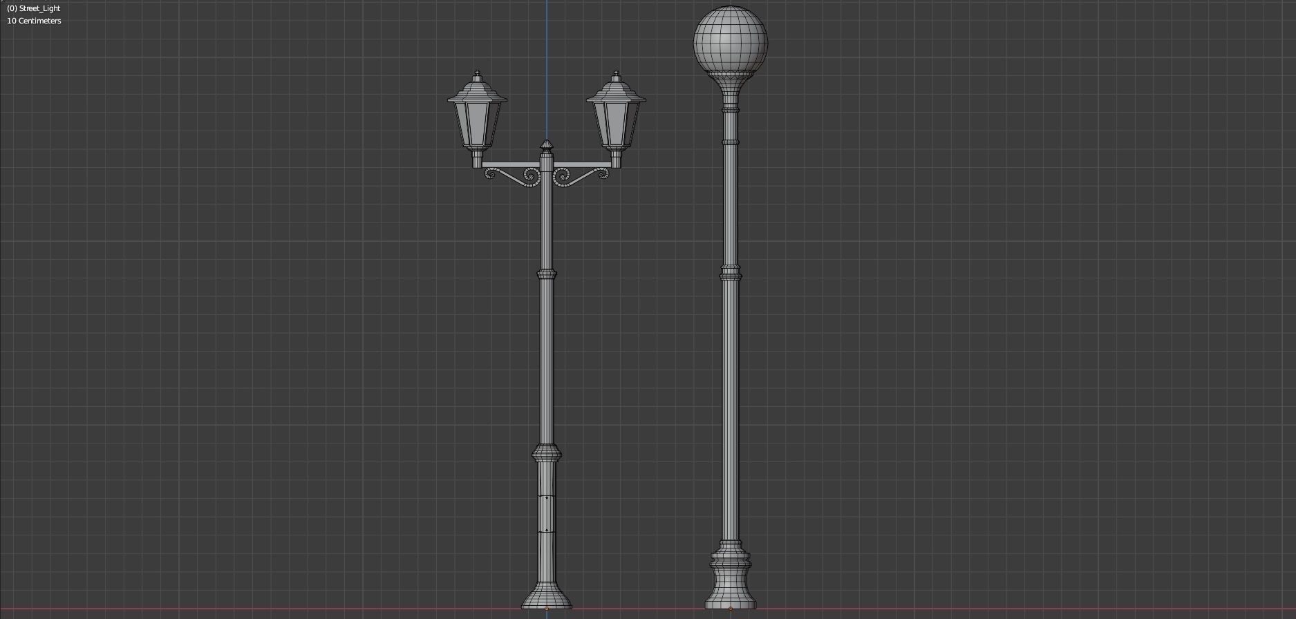 Street Lights - low poly Low-poly 3D model_10