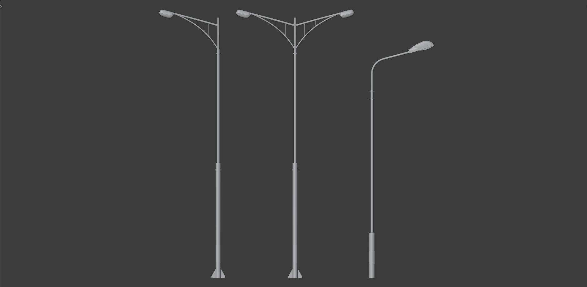 Street Lights - low poly Low-poly 3D model_9
