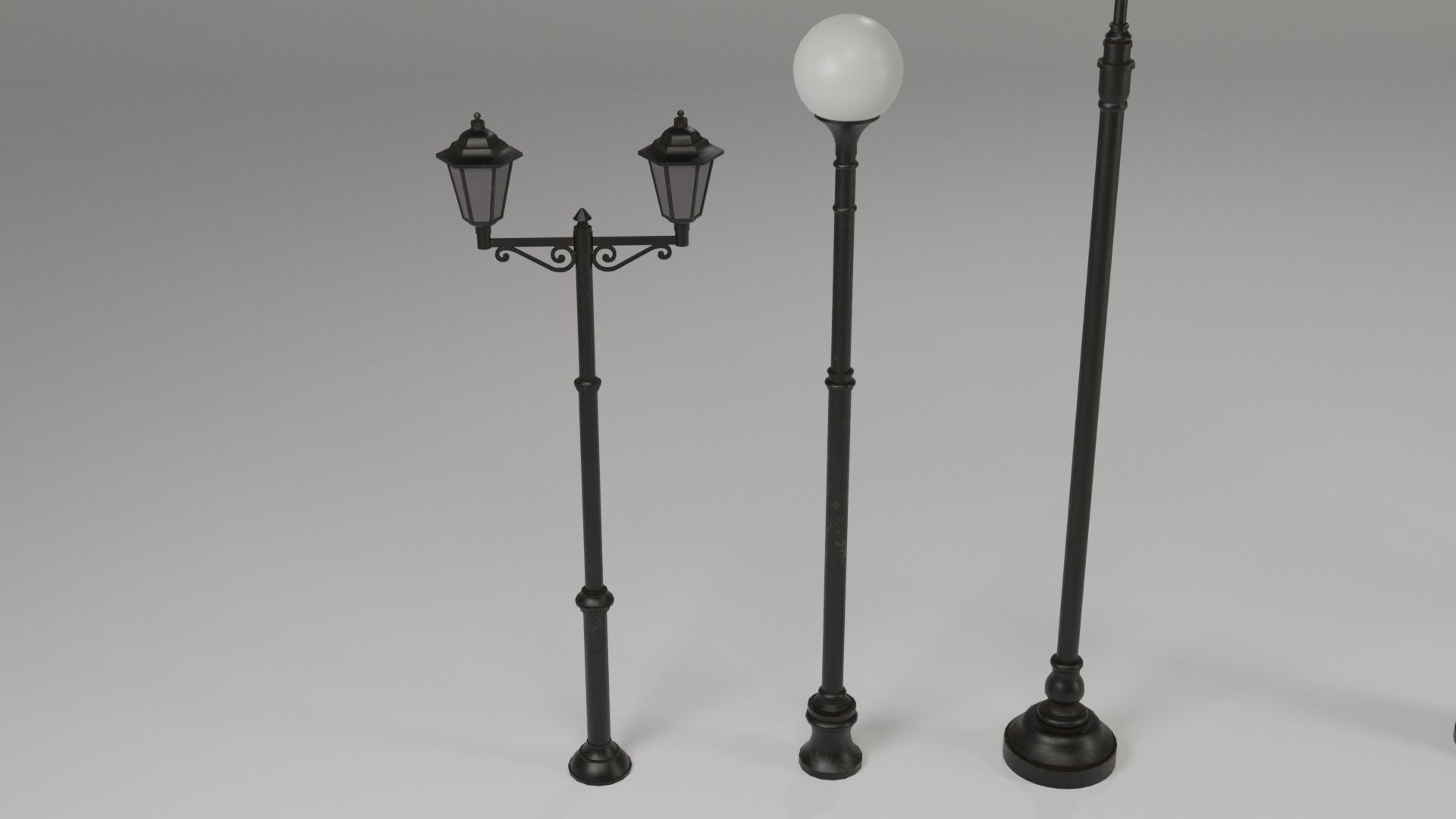 Street Lights - low poly Low-poly 3D model_2
