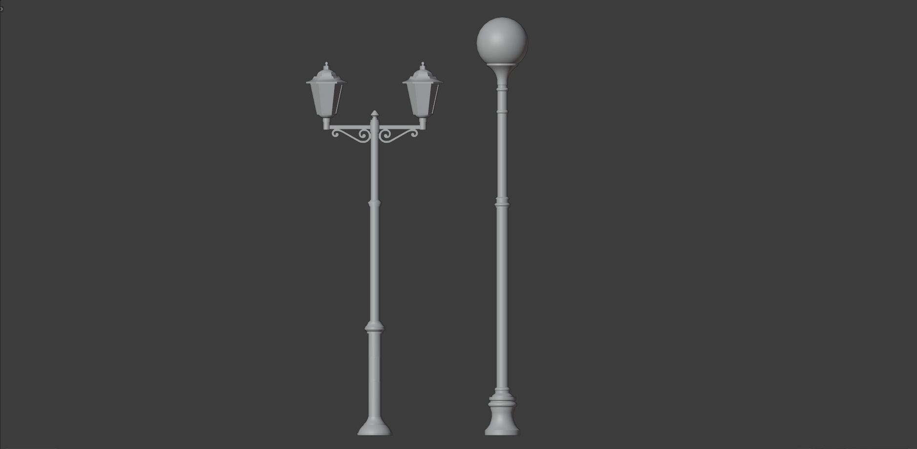 Street Lights - low poly Low-poly 3D model_7
