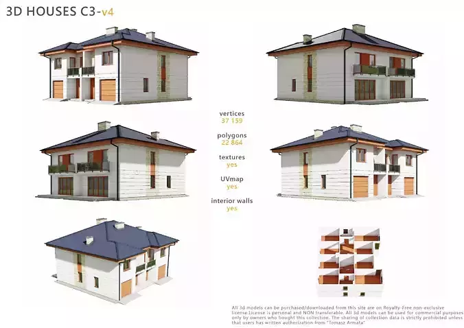 House C3V4 Low-poly 3D model