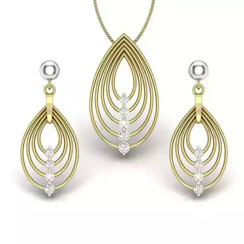 Women pendant-earrings set 3dm render detail 3D print model
