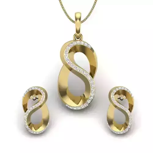 Women pendant-earrings set 3dm render detail 3D print model