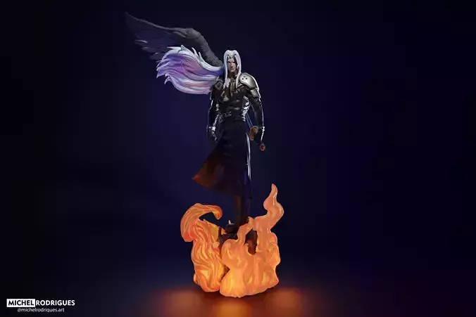 Sephiroth FF7 Remake with Wing