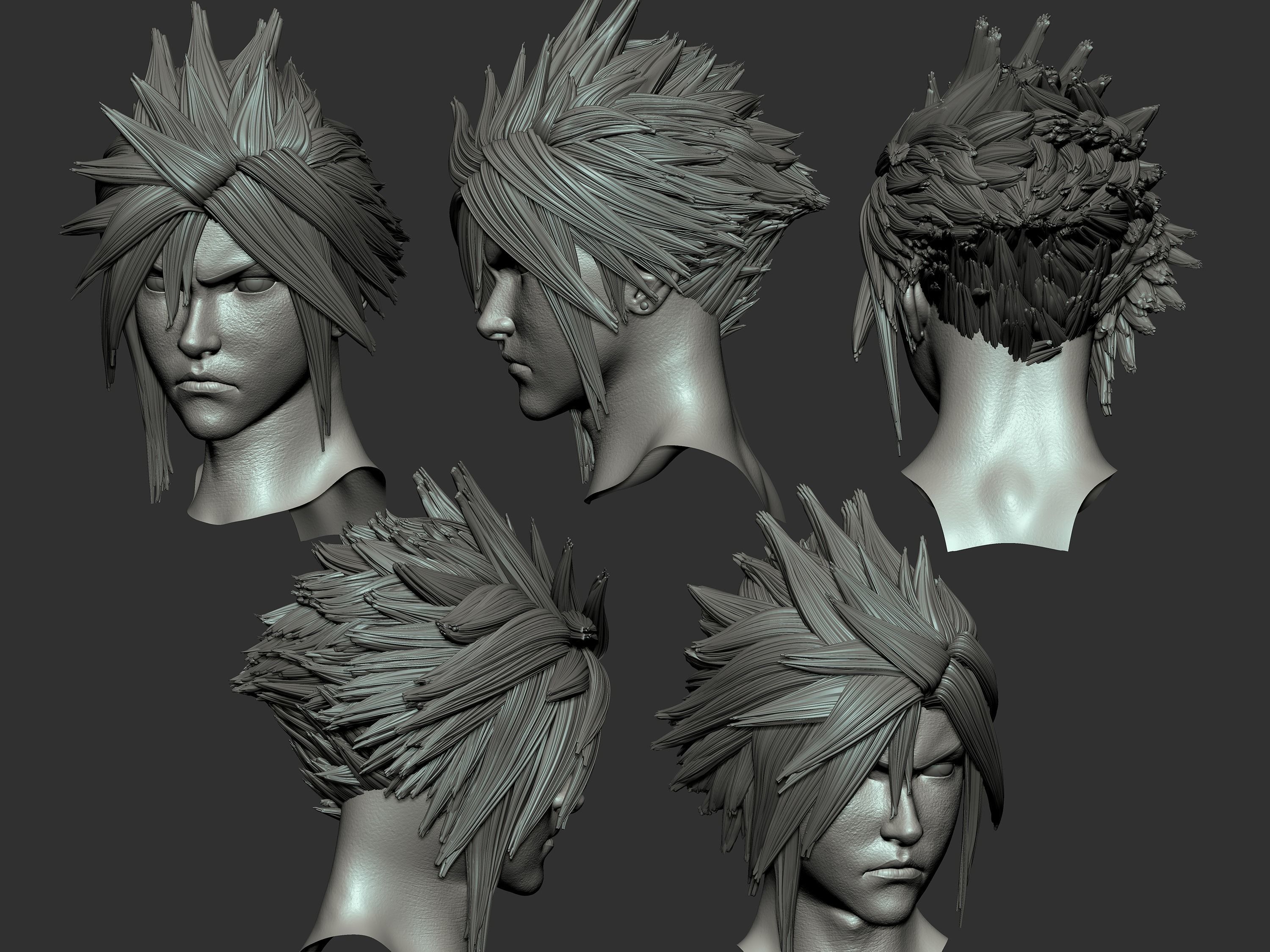 Cloud Strife from Final fantasy 7 remake 3D print model_4