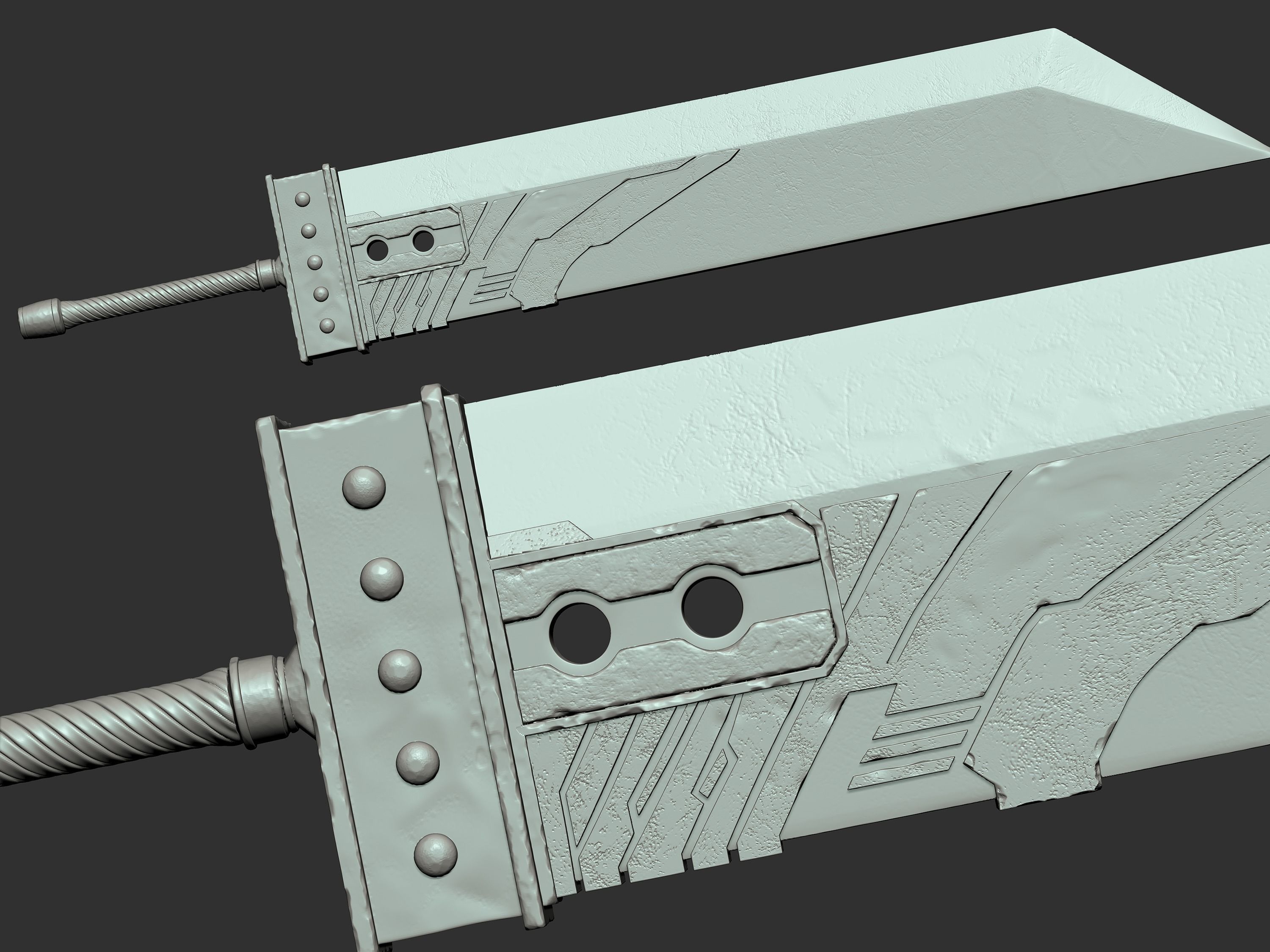 Cloud Strife from Final fantasy 7 remake 3D print model_7