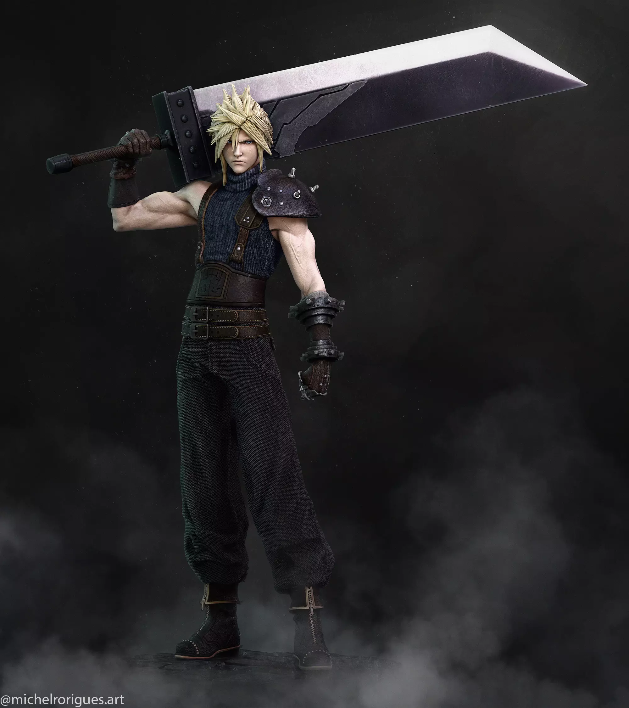 Cloud Strife from Final fantasy 7 remake 3D print model_0