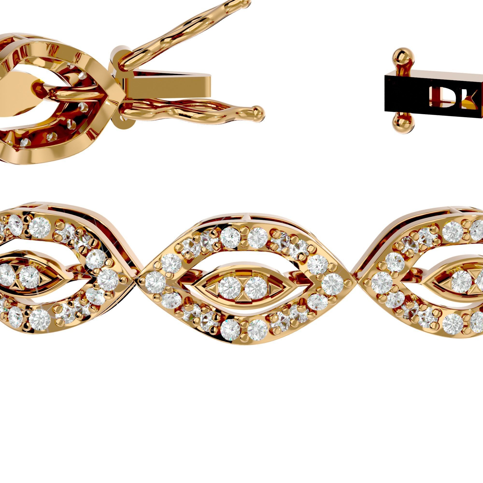 Women bracelet 3dm stl render detail 3D print model_10