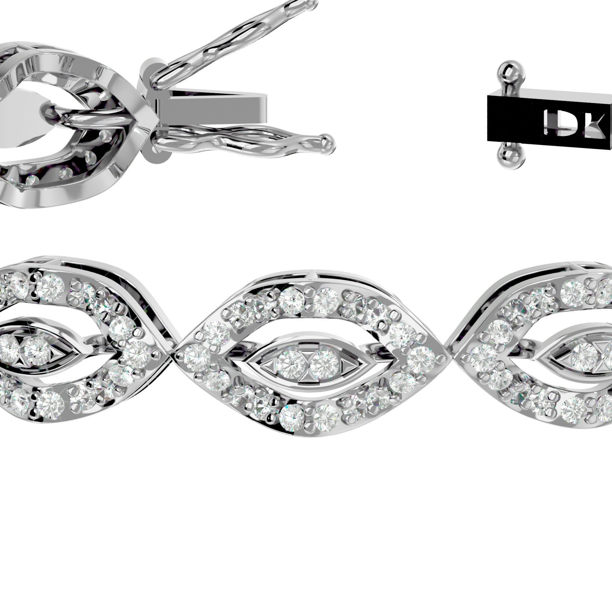 Women bracelet 3dm stl render detail 3D print model_9