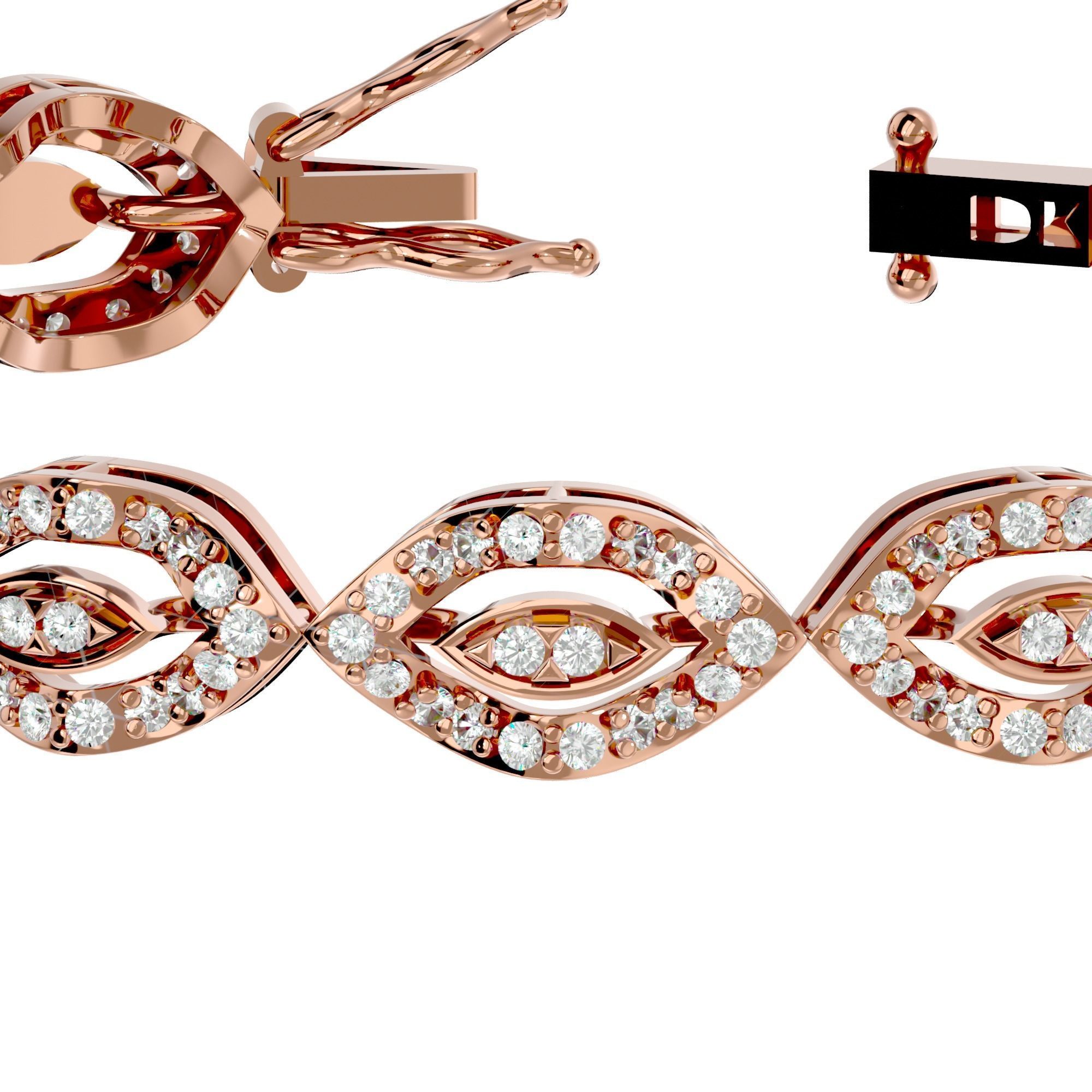 Women bracelet 3dm stl render detail 3D print model_11