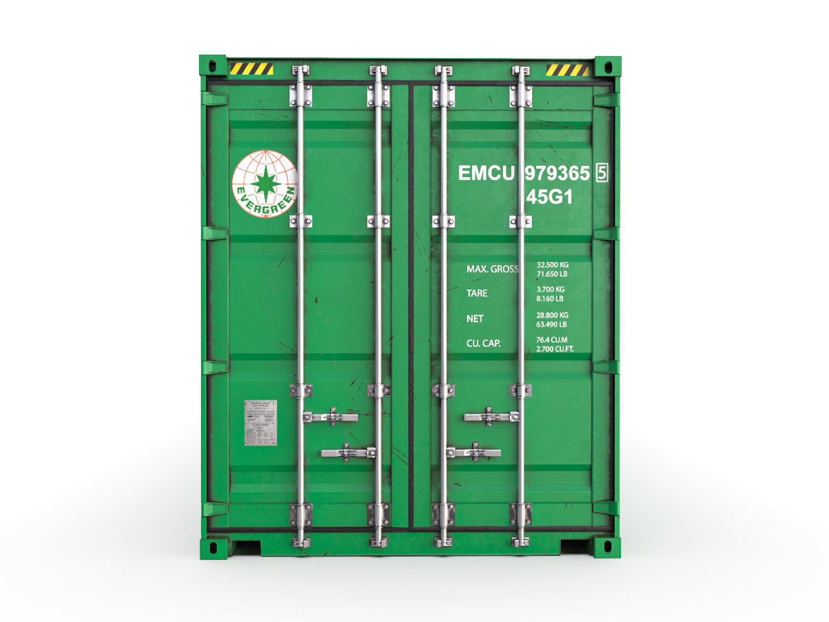 40 feet High Cube Evergreen shipping container 3D model_5