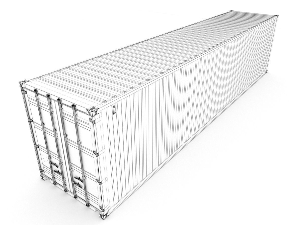40 feet High Cube Evergreen shipping container 3D model_10