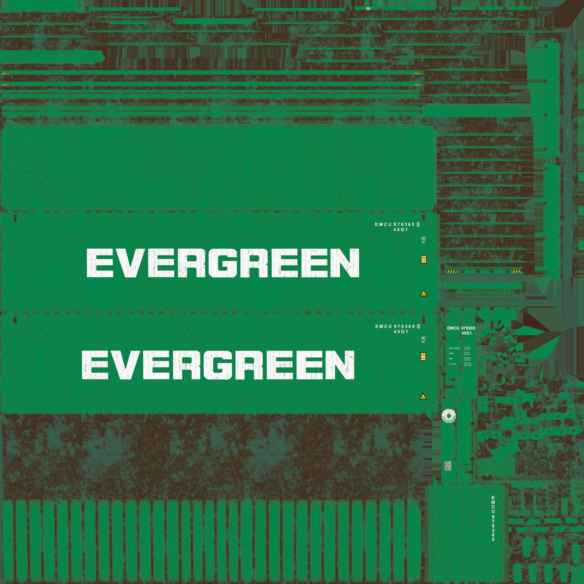 40 feet High Cube Evergreen shipping container 3D model_7