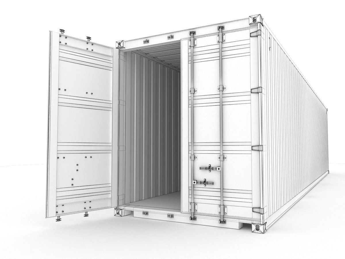 40 feet High Cube Evergreen shipping container 3D model_11