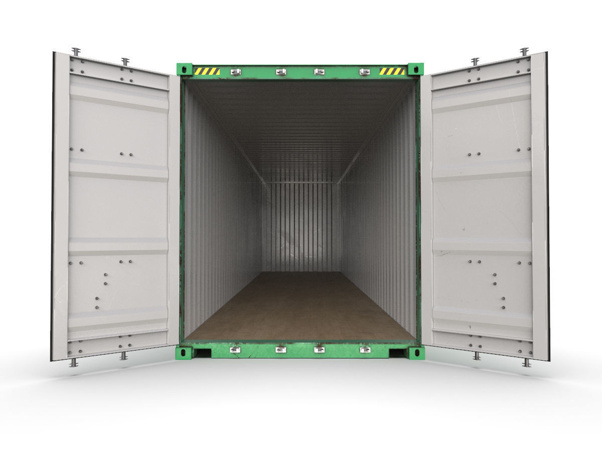 40 feet High Cube Evergreen shipping container 3D model_6