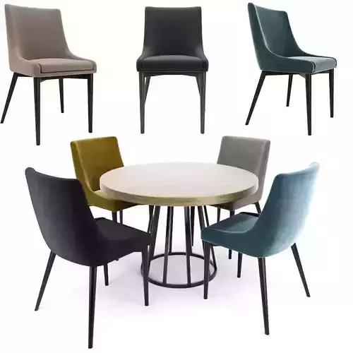 Blaisdell Linen Chair And Table