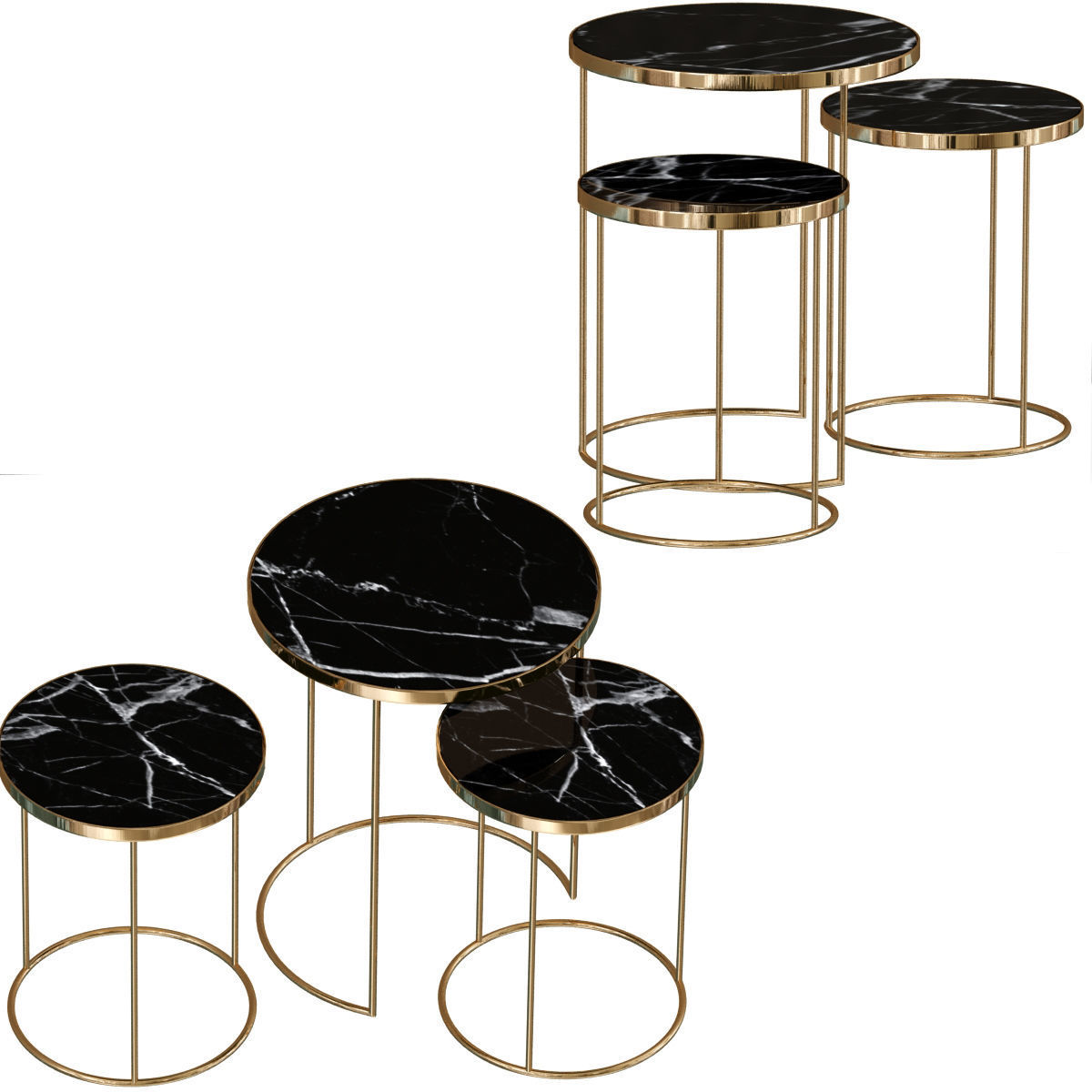 Nesting Side Table Collection 3D model_2