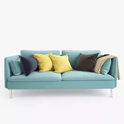Sofa with pillows 3D model 3