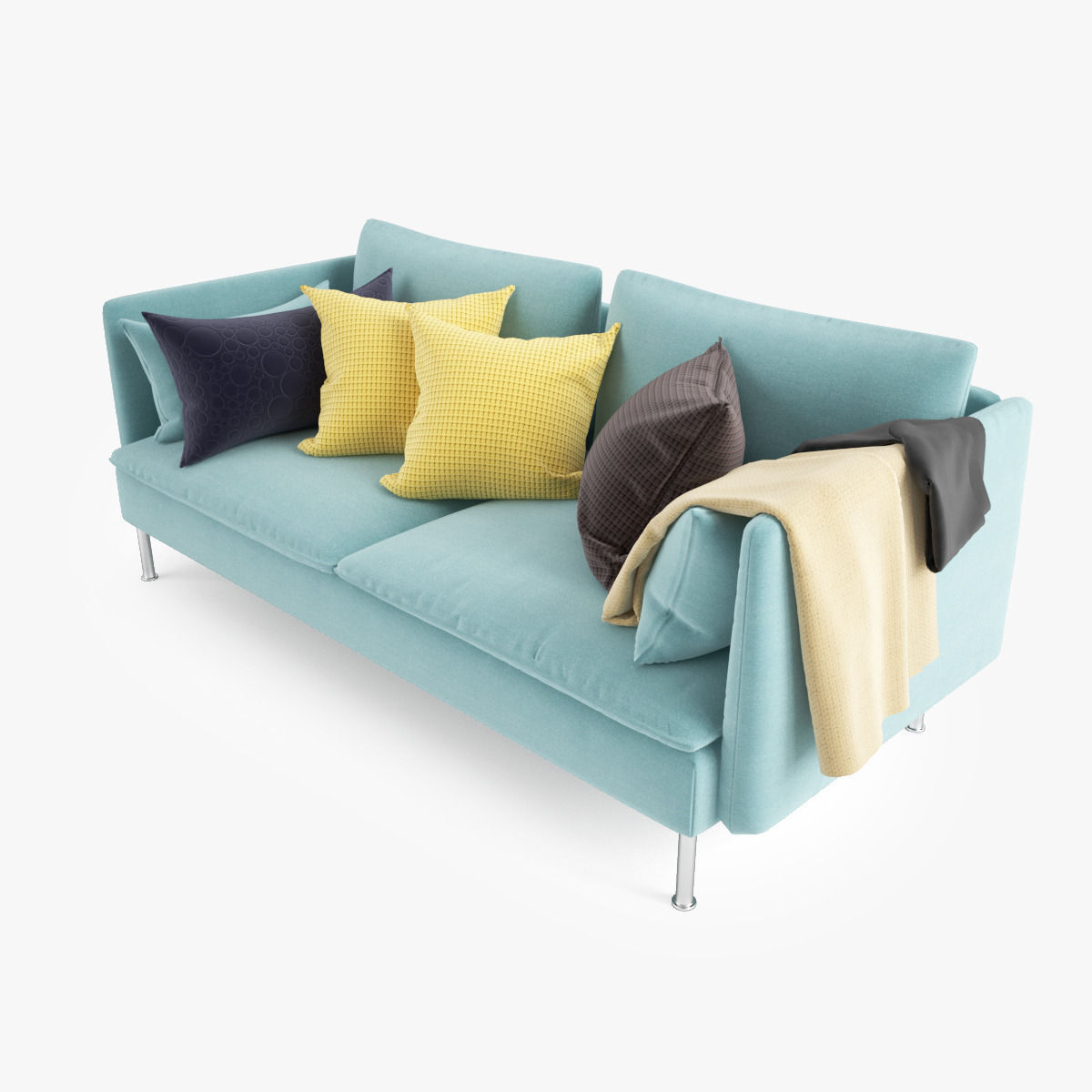 Sofa with pillows 3D model_8
