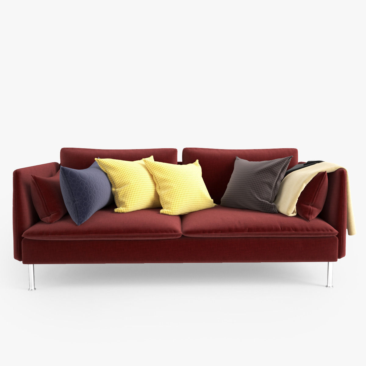 Sofa with pillows 3D model_5