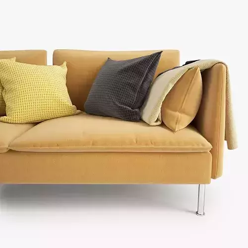 Sofa with pillows 3D model 7