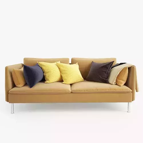 Sofa with pillows 3D model 5