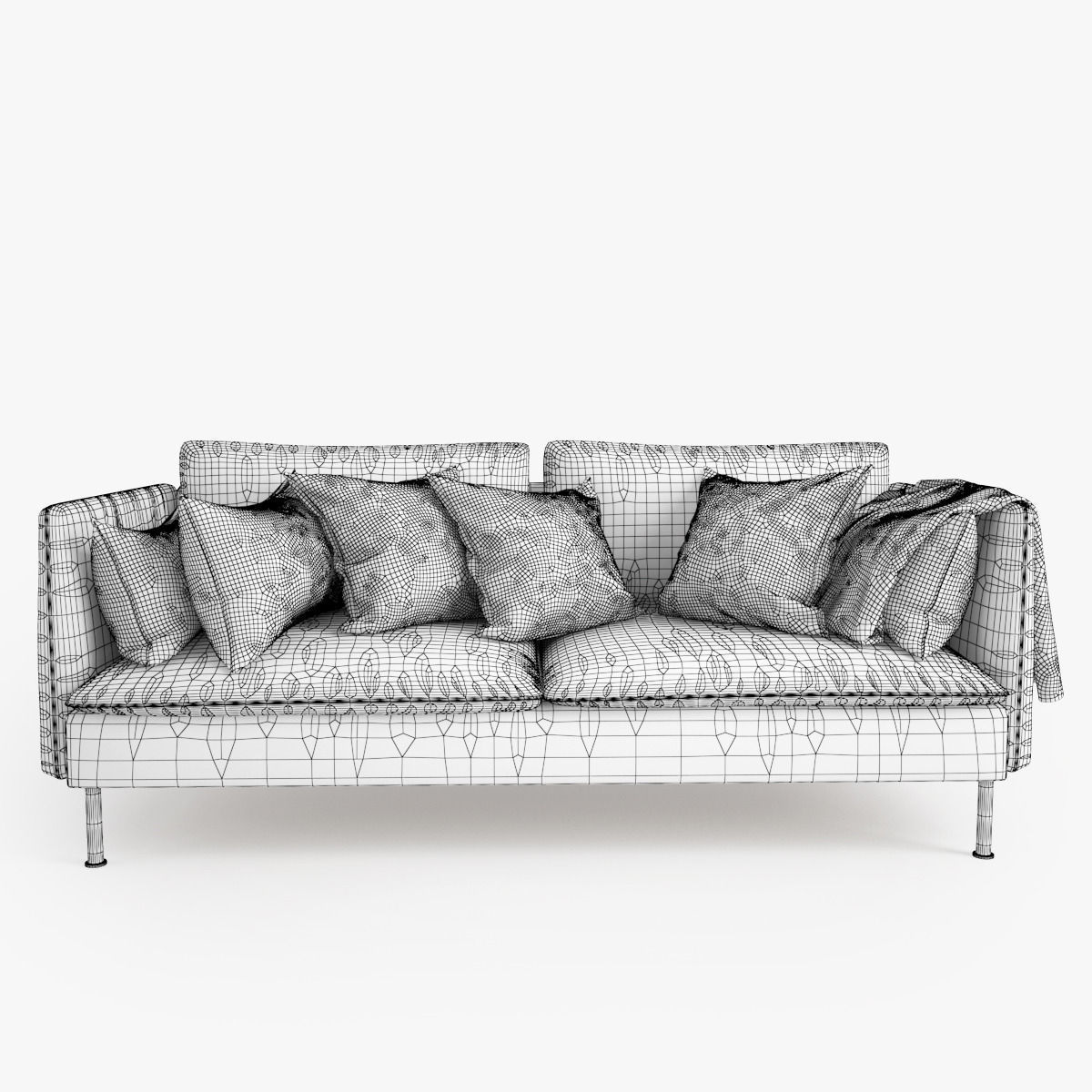 Sofa with pillows 3D model_12